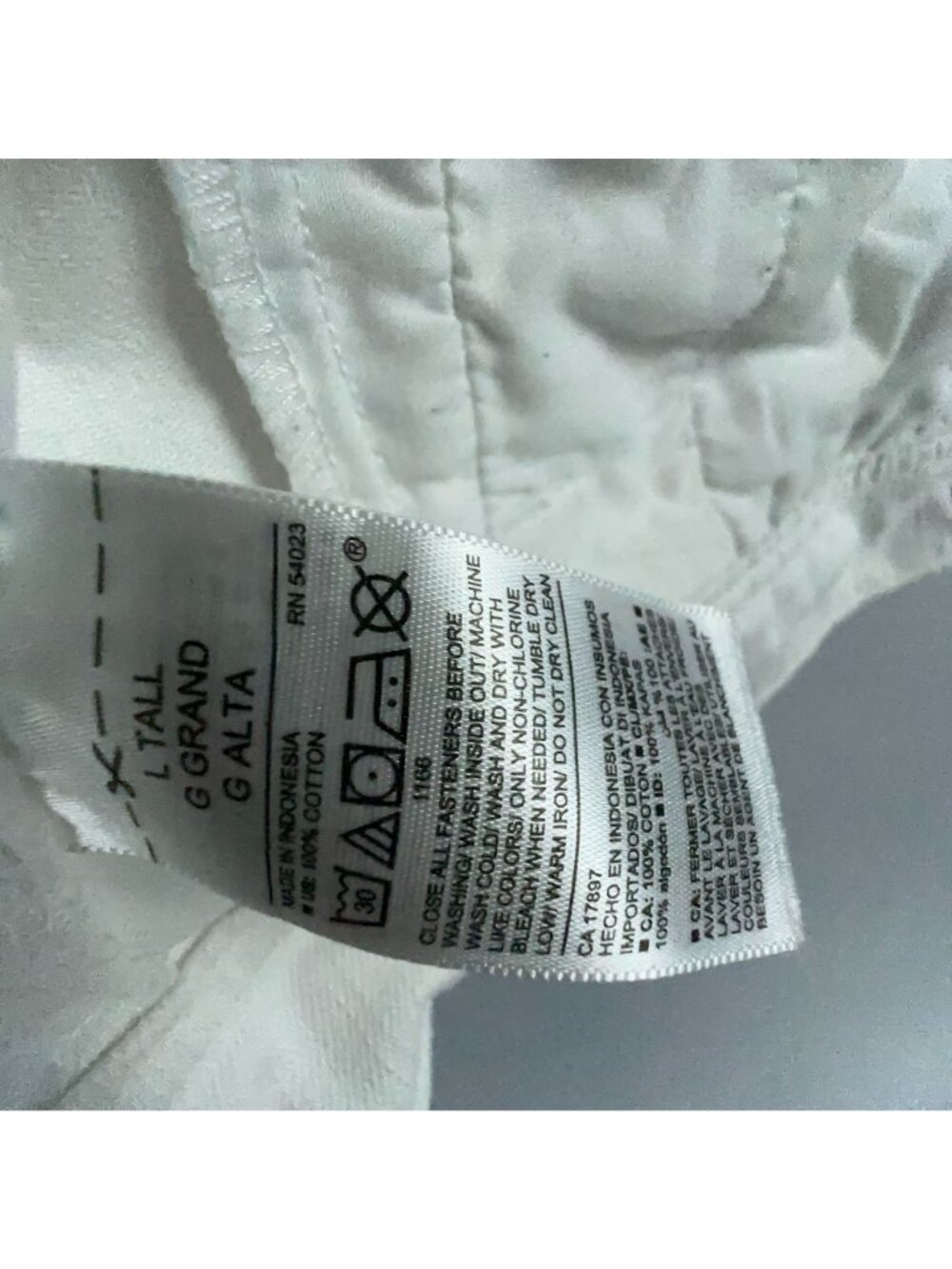 Old Navy Tucker Jacket Size Large Tall White 100% Cotton Button-Front - Picture 8 of 14